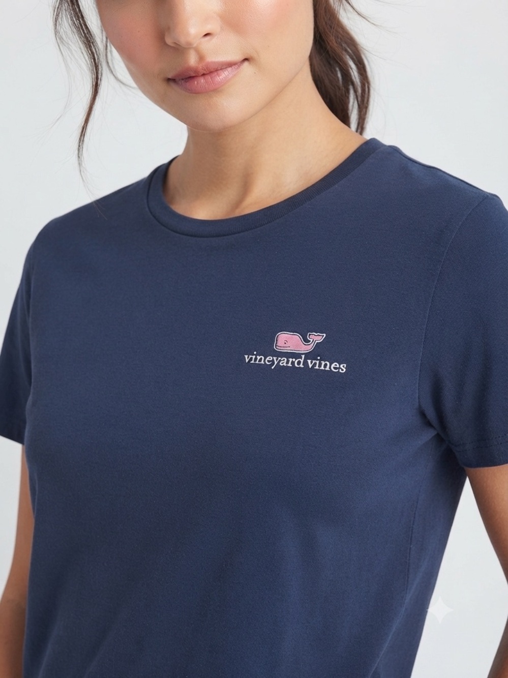 VINEYARD VINES Whale Logo Tee M 16” p2p Navy EUC